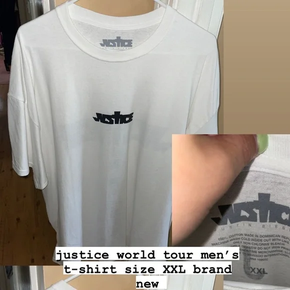 justice world tour t shirt size xxl brand new - Picture 1 of 1
